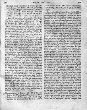 Winterthur, b. Steiner: Der Christ bey Gefahren des Vaterlandes; Predigten zur Revolutionszeit gehalten von Joh. Jakob Hess, Antistes der Zürcherischen Kirche. Dritter und letzter Band. Mit einer historischen Einleitung. XLIV u. 562 S. gr. 8.