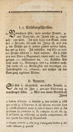 I. 1. Einladungsschreiben