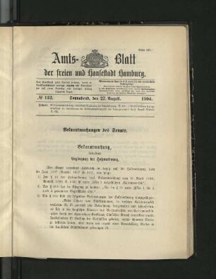 No. 132, 27. August 1904.