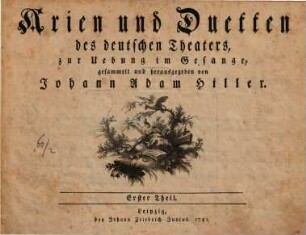 Arien und Duetten des deutschen Theaters : zur Uebung im Gesange. 1