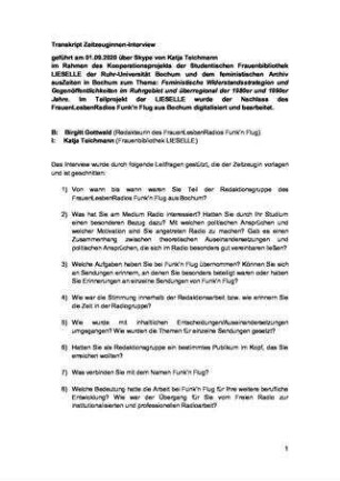 Interview zum FrauenLesbenRadio Funk'n Flug