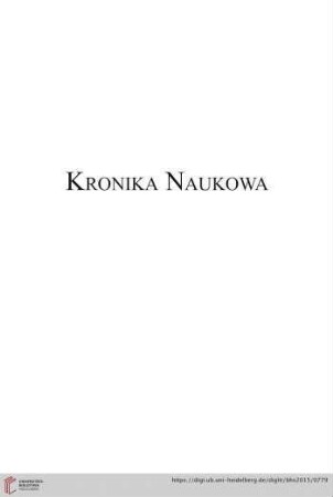 Kronika Naukowa