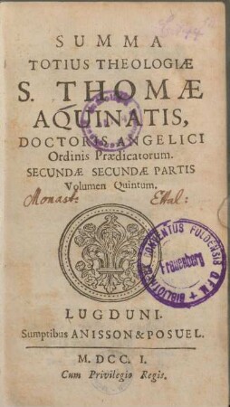 2,2,5: Summa Totius Theologiæ S. Thomæ Aquinatis, Doctoris Angelici Ordinis Prædicatorum