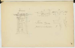Portal Borgiasstraße, Fulda: Ansicht, Details (aus: Skizzen- und Fotoalbum 19)