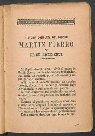 Historia completa del gaucho Martín Fierro y de su amigo Cruz