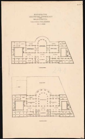 Kaiserlich Deutsche Botschaft, Washington: Grundriss 1. OG und Hauptgeschoss 1:200