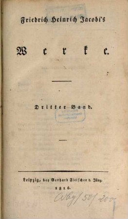 Friedrich Heinrich Jacobi's Werke, 3