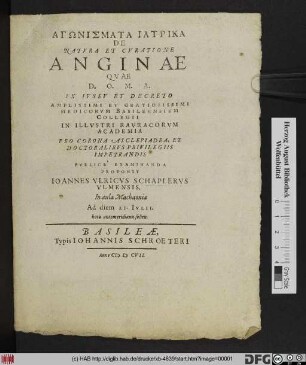 Agōnismata Iatrika De Natura Et Curatione Anginae