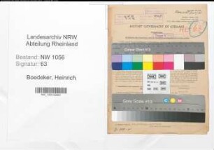 Entnazifizierung Heinrich Boedeker , geb. 25.11.1887 (Arbeiter)