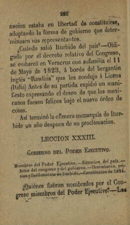 Leccion XXXIII. Gobierno del Poder Ejecutivo