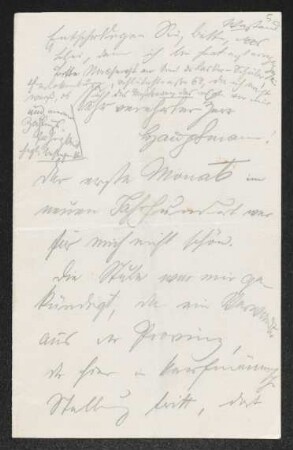 Brief von Peter Hille (Schriftsteller) an Gerhart Hauptmann
