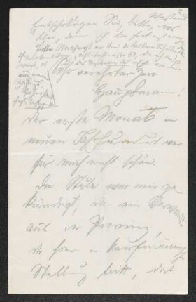 Brief von Peter Hille (Schriftsteller) an Gerhart Hauptmann
