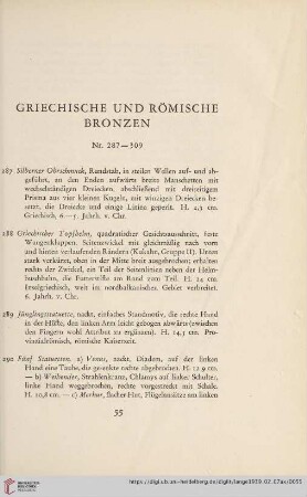 Griechische und römische Bronzen (Nr. 287-309)