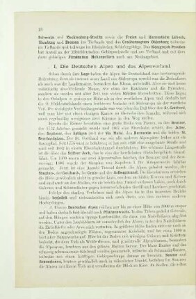 I. Die Deutschen Alpen und das Alpenvorland
