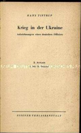 Aufzeichnungen eines Offiziers über den Krieg in der Ukraine