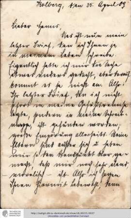 Brief vom 25.04.1909