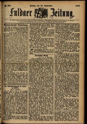 Ausgabe vom Freitag, den 20. September 1889.