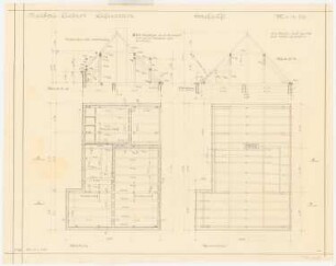 Wohnhaus Liebert, Berlin-Lichtenrade: Dachstuhl: Sparrenlage, Schnitte 1:50