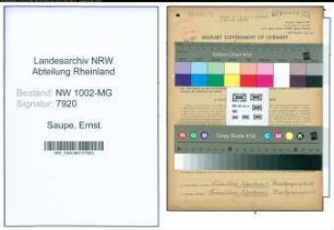 Entnazifizierung Ernst Saupe , geb. 09.09.1899 (Kellner)