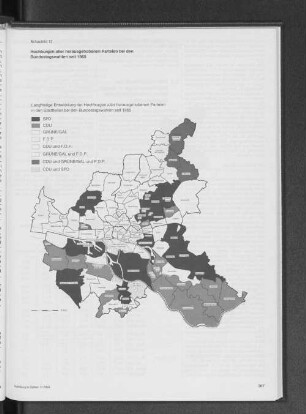 Hochburgen aller herausgehobenen Parteien bei den Bundestagswahlen seit 1965