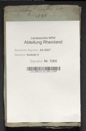 Ausschreibung des Landtags; 1739 bewilligte 50 Römermonate (1740)