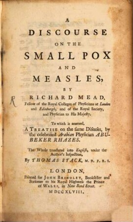 A Discourse on the Small Pox and Measles