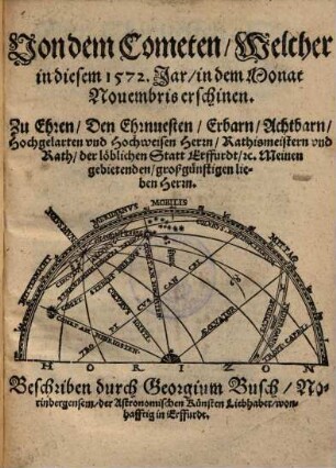 Von dem Cometen, welcher in diesem 1572. Jar, in dem Monat Novembris erschinen