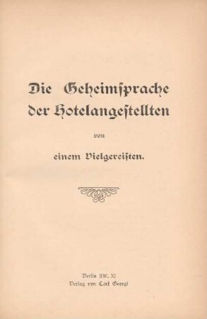 Die Geheimsprache der Hotelangestellten