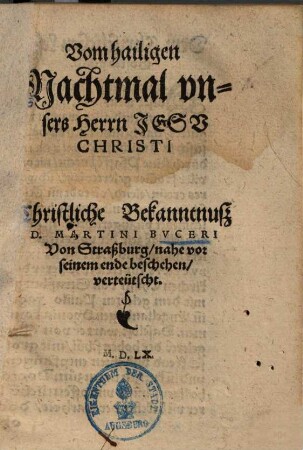Vom heiligen Nachtmal unsers Herrn Jesu Christi