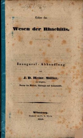 Über das Wesen der Rhachitis : Inaug.-Abh.