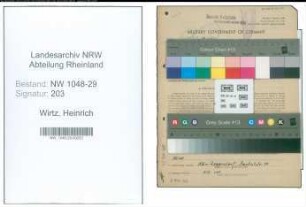 Entnazifizierung Heinrich Wirtz , geb. 09.01.1915 (Beamter)