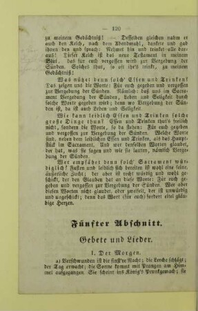 Fünfter Abschnitt. Gebete und Lieder