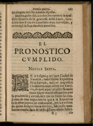 El Pronostico Cumplido : Novela Sexta