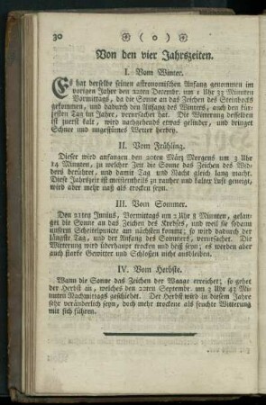 Von den vier Jahrszeiten