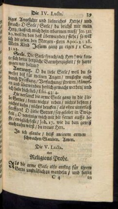 Die V. Lucta. oder Religions Probe.