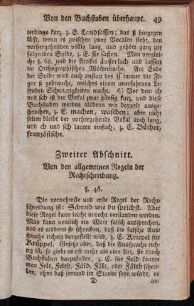 Zweiter Abschnitt. Von den allgemeinen Regeln der Rechtschreibung.