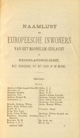 Naamlijst der europesche inwoners van het mannelijk geslacht ...