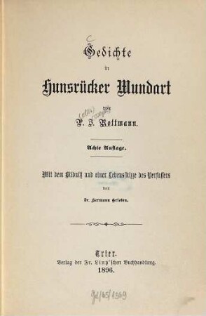 Gedichte in Hunsrücker Mundart