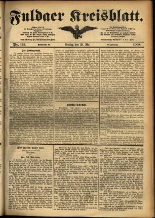 Ausgabe vom Freitag, den 29. Mai 1908.