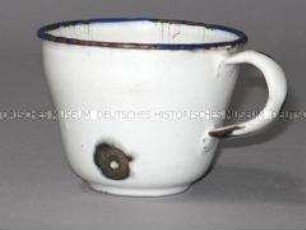 Kaffeetasse, weiß emailliert