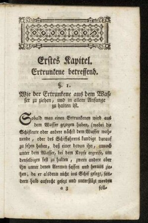 Erstes Kapitel. Ertrunkene betreffend