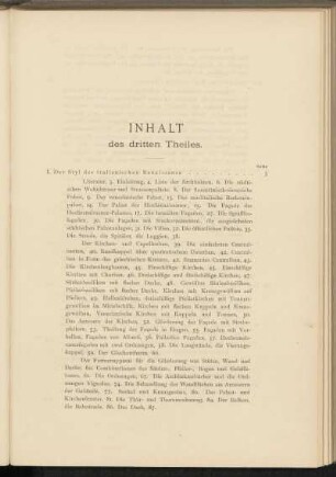 Inhalt des dritten Theiles.