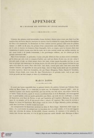 Appendice de l'histoire des peintres de l'école Bolonaise