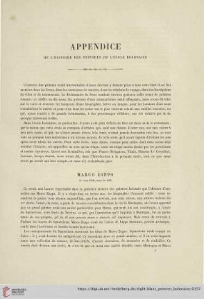 Appendice de l'histoire des peintres de l'école Bolonaise