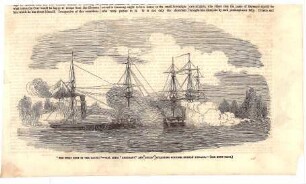 The first Shot in the Baltic, H.M. Ships "Arrogant" and "Hecla" attacking Eckness, Russian Finland