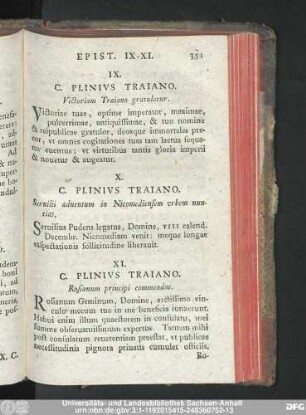 X. C. Plinius Traiano. Servilii adventum in Nicomediensem urben nuntiat.