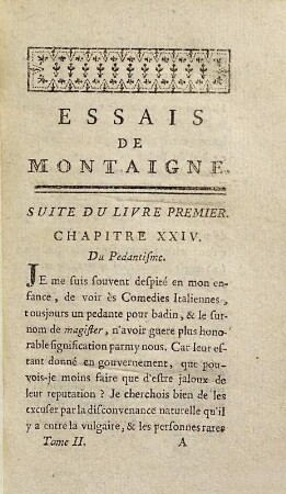 Essais de Montaigne, 2