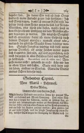 763-796, Siebendes Capitel. Von Mariä-Lichtmesz