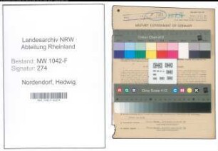 Entnazifizierung Hedwig Nordendorf , geb. 13.10.1912 (Sparkassenleiterin)