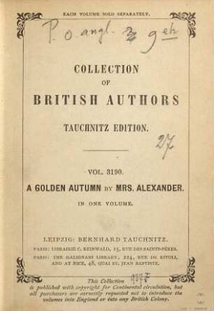 A golden autumn : a novel